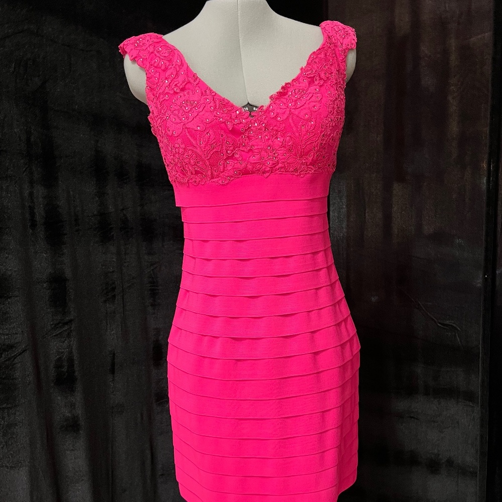 Sherri Hill Hot Pink/Fuschia Short Dress-Size 2